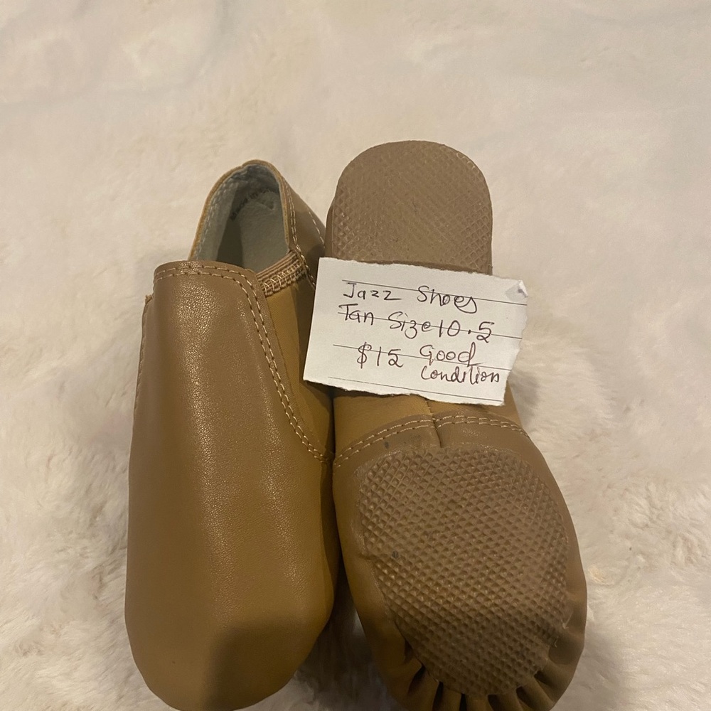 Tan Kids Ballet Jazz Tap Shoes bundle